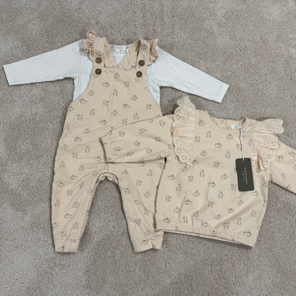NWT 3 pc David Jones Easter Bunny Outfit - 6 to 12 months